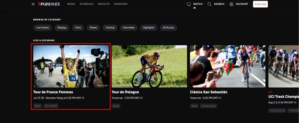 Live Stream Tour De France Online on FloBikes