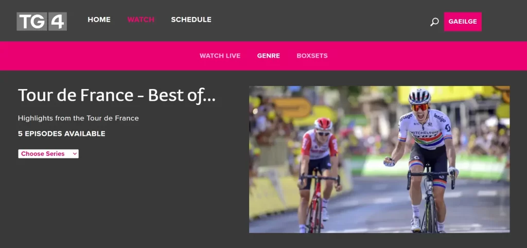 Watch Tour De France online on TG4 Player
